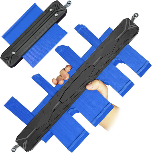 12Inch Contour Gauge with Metal Aluminum Lock,Profile Tool Set Precisely Copy Irregular Shape,Extended Profile Gauge Duplicator,Father'S Day Gift,Gift for Dad Handyman(12Inch,5Inch)